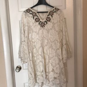 Velzera Embroidered Boho Tunic Dress  2XL